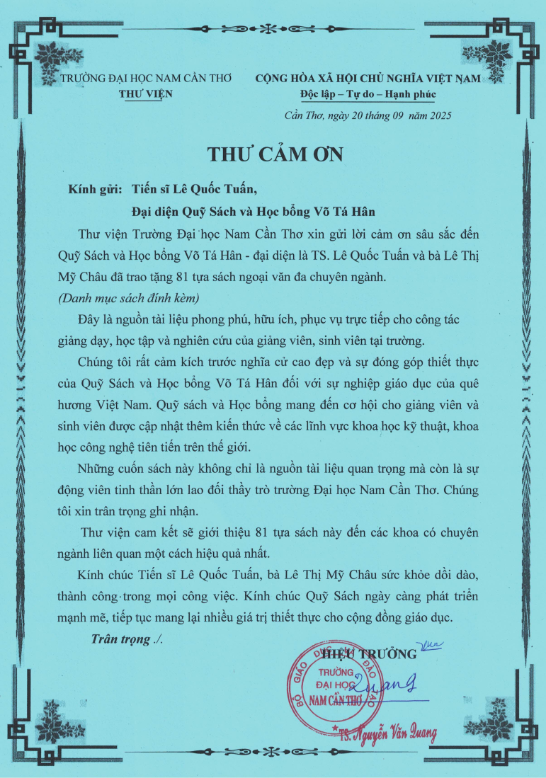 Thư cảm ơn